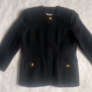 Vintage Kasper For A.S.L Black Blazer Classic Chic Old Money Aesthetic